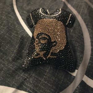Black and Gold Rhinestone Bag Charms